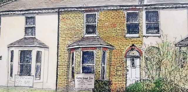 Sketch of the outside of the clinic